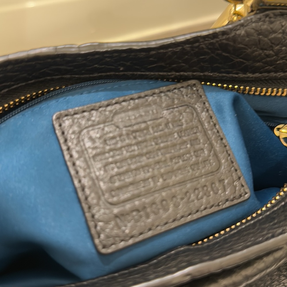 Coach Madison Handbag with Pebbled Black Leather - Picture 8 of 12